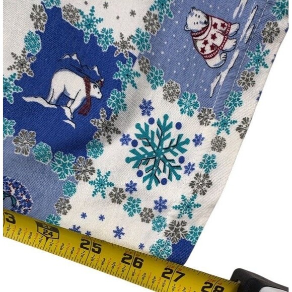 Dreams & Co Holiday Penguin Polar Bear 100% Cotton Pajama Pants Cozy Blue L - Picture 7 of 11